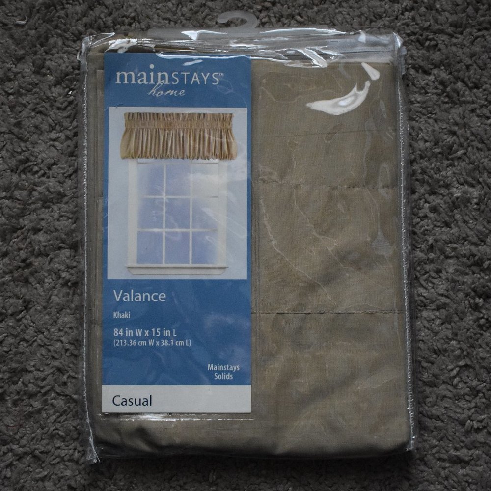 Mainstays home- Khaki Valance